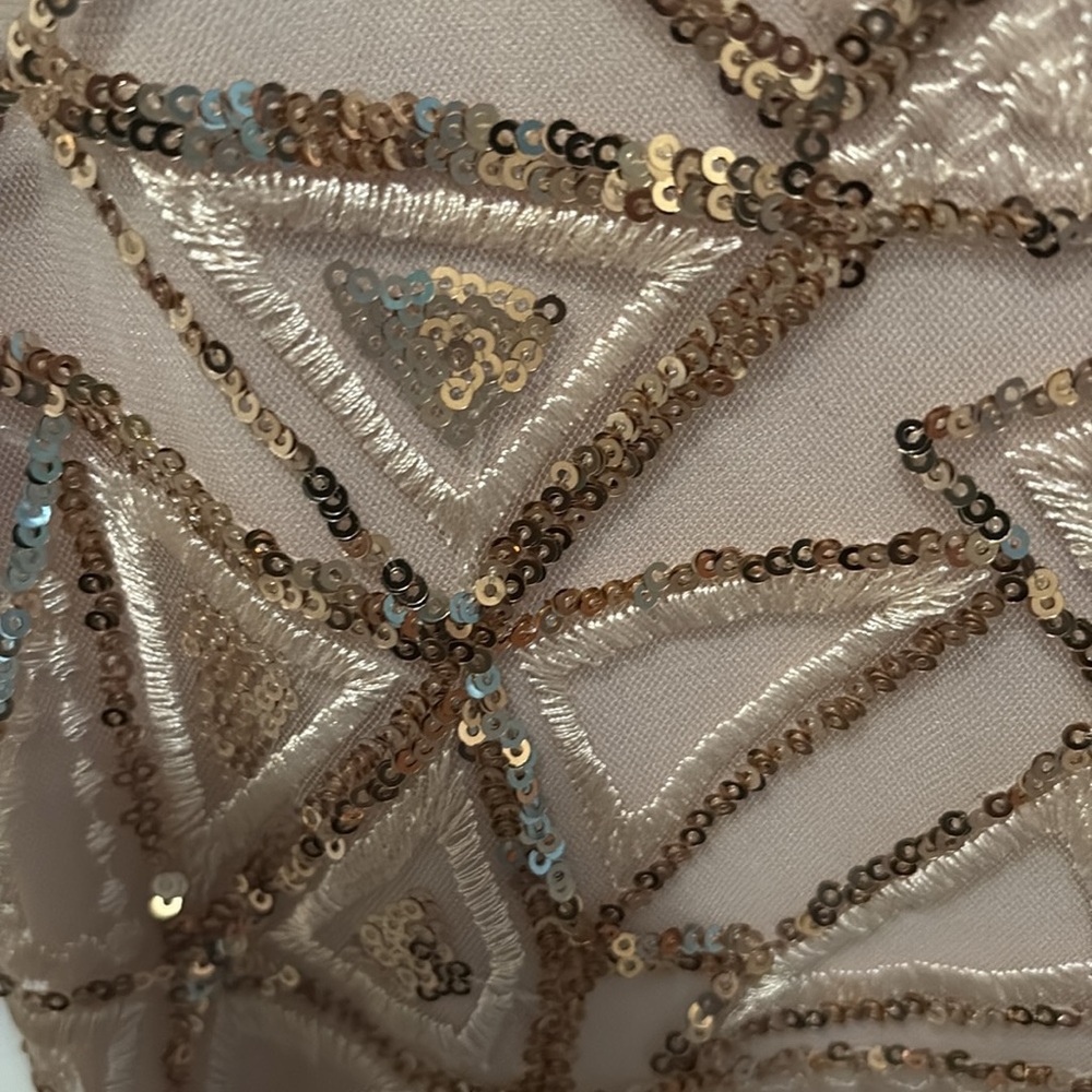 Morgan & Co. Beige Geometric Gown - Picture 10 of 12